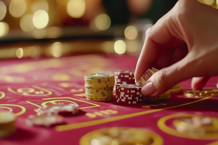 European Roulette wheel and betting layout on mdg66 live table